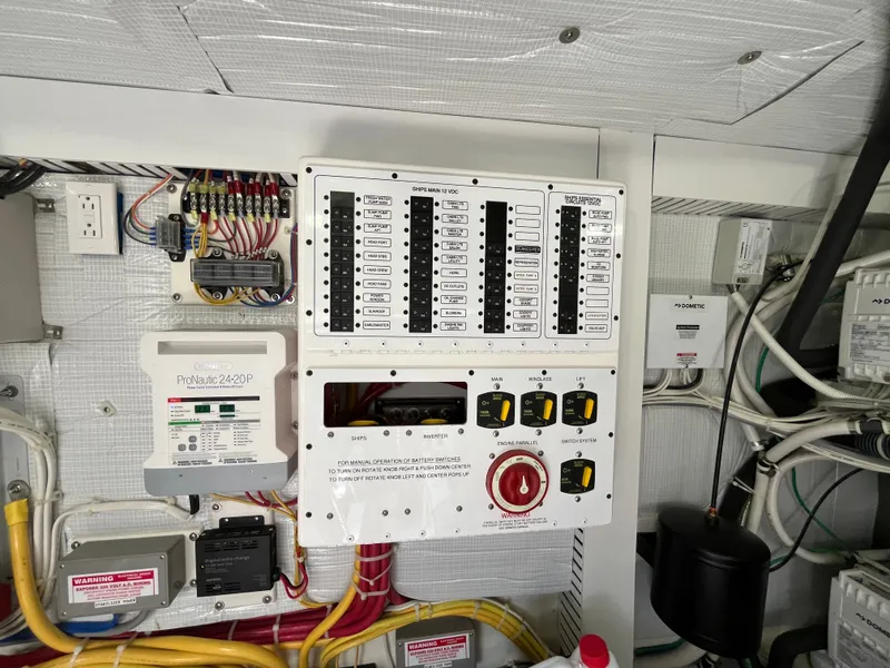 Slide: The Image of 2018 Sabre 48 "Legasea" Engine Room Breaker Panel - 76