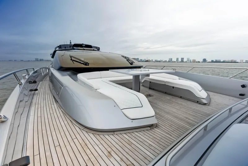Slide: The Image of Luxury yacht Riva 88' FOLGORE 2021 with spacious deck and modern design. - 15
