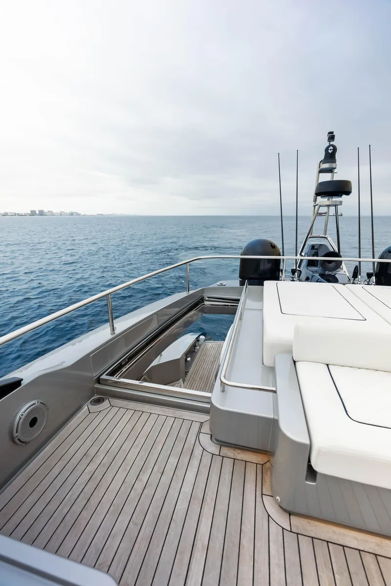Slide: The Image of Luxury deck of 2021 Riva 88' FOLGORE yacht with ocean view. - 20