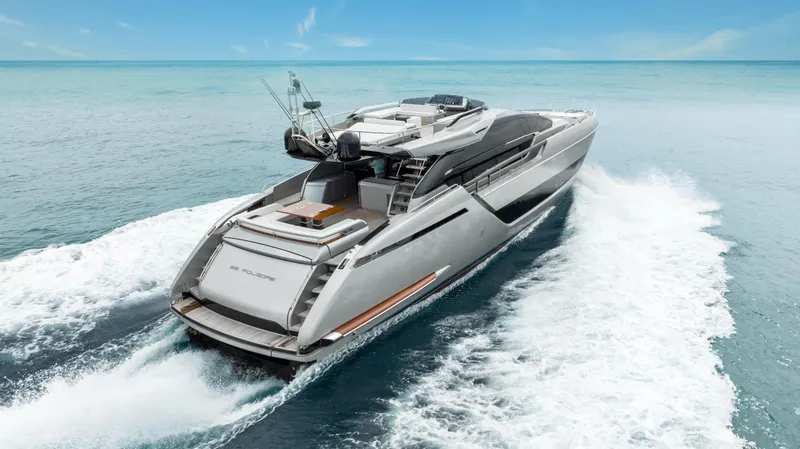 Slide: The Image of Luxury 2021 Riva 88 Folgore yacht cruising on open sea. - 3