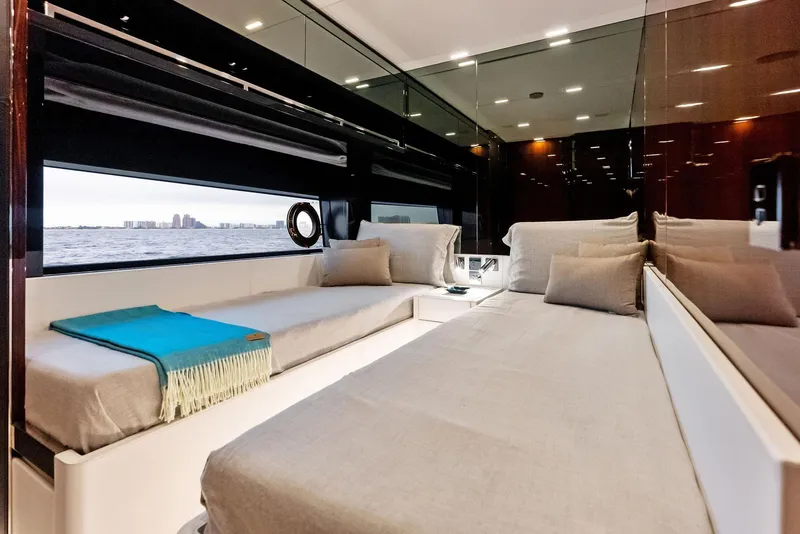 Slide: The Image of Luxurious cabin interior of 2021 Riva 88' FOLGORE yacht with modern design. - 45