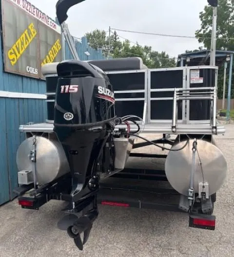Slide: The Image of 2021 Sylvan Mirage 820 Cruise pontoon boat with Suzuki 115 outboard motor at Sizzle Marine. - 4