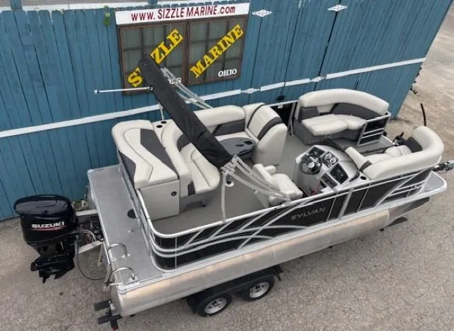 Slide: The Image of 2021 Sylvan Mirage 820 Cruise pontoon boat on trailer at Sizzle Marine, Ohio. - 5