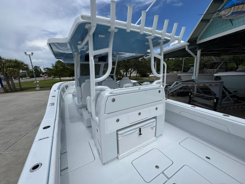 Slide: The Image of 2026 Invincible 43 Open Fisherman boat with spacious deck and modern design. - 32