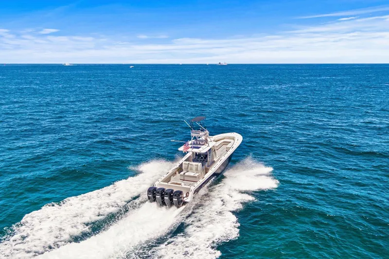 Slide: The Image of Invincible 42 Open Fisherman boat cruising on open sea, 2013 model. - 7