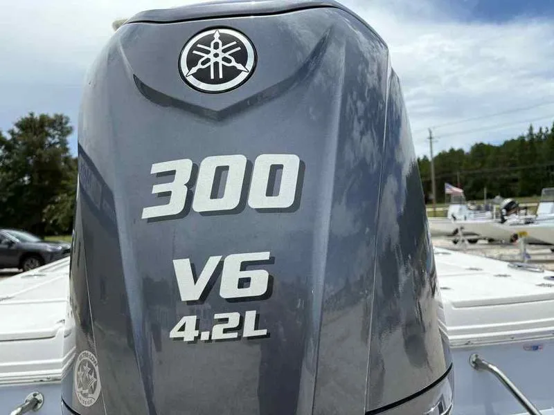 Slide: The Image of Yamaha 300 V6 4.2L outboard engine on 2024 Robalo 246 Cayman boat. - 9