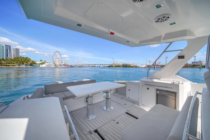 Slide: The Image of Azimut Verve 40 yacht interior with waterfront view, 2020 model. - 12