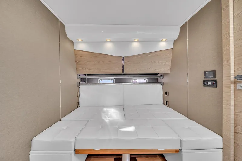 Slide: The Image of Luxurious interior of 2020 Azimut Verve 40 yacht with modern white seating. - 27
