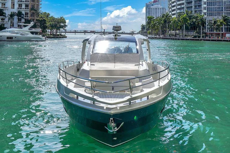 Slide: The Image of Azimut Verve 40 yacht, 2020 model, cruising in a vibrant city marina. - 3