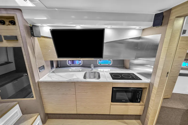 Slide: The Image of Modern kitchen interior of 2020 Azimut Verve 40 yacht with sleek appliances. - 30