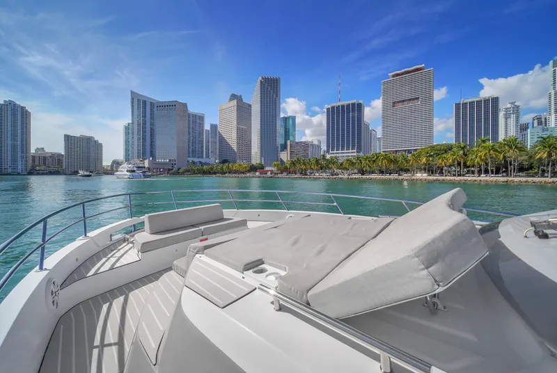 Slide: The Image of Azimut Verve 40 yacht cruising near city skyline, 2020 model. - 35