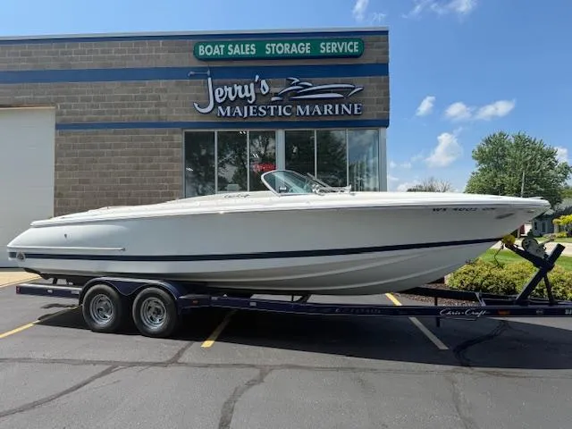Slide: The Image of 2001 Chris-Craft Launch 25 boat on trailer at Jerry's Majestic Marine. - 0