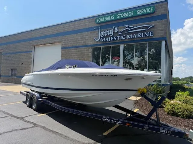 Slide: The Image of 2001 Chris-Craft Launch 25 boat on trailer at Jerry's Majestic Marine. - 31