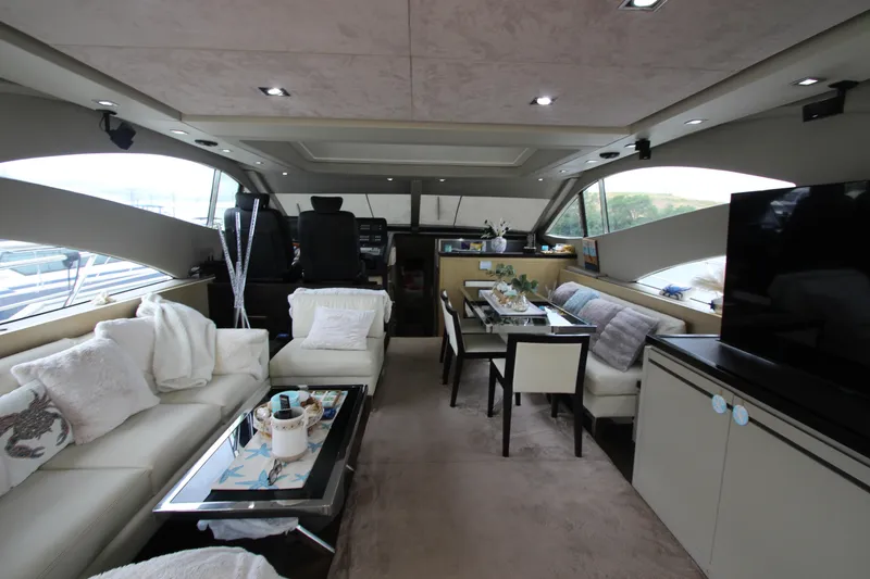 Slide: The Image of Luxurious interior of 2007 Uniesse 70 Sport yacht with modern furnishings. - 7