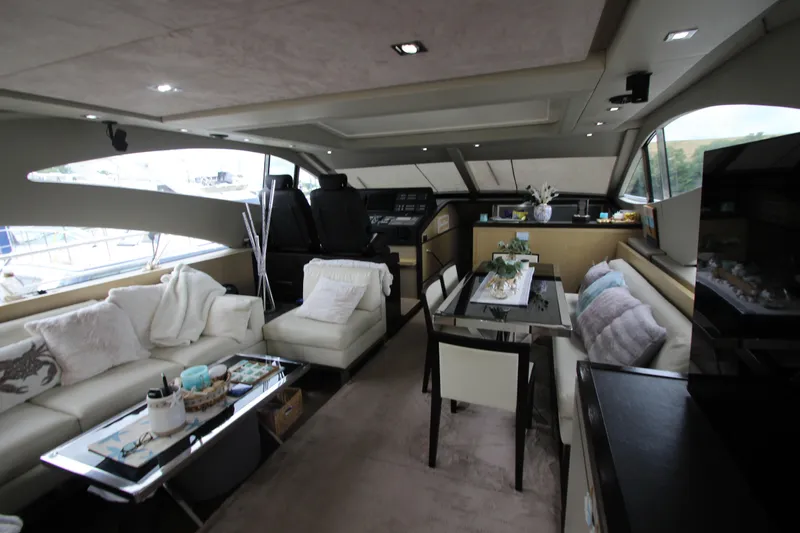 Slide: The Image of Luxurious interior of 2007 Uniesse 70 Sport yacht with modern furnishings. - 9