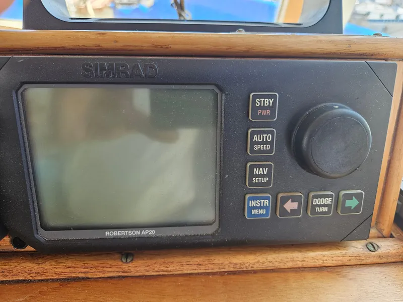 Slide: The Image of Simrad Robertson AP20 autopilot on 1973 Grand Banks 36 Classic yacht. - 20