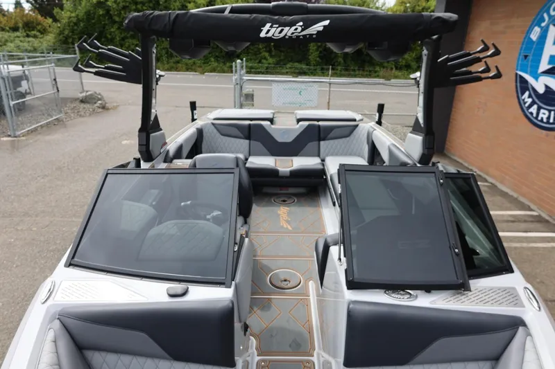 Slide: The Image of 2025 Tigé Z3 boat interior with sleek seating and modern design features. - 24