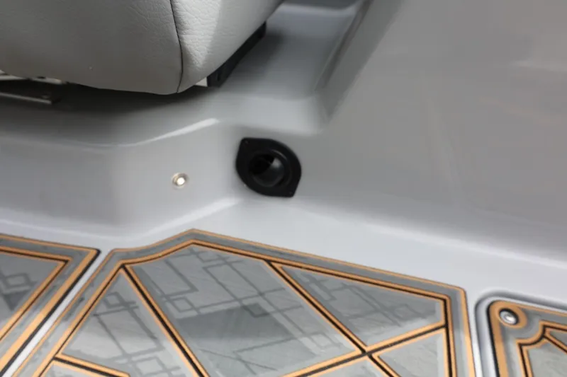Slide: The Image of 2025 Tigé Z3 boat interior with patterned flooring and seat detail. - 38