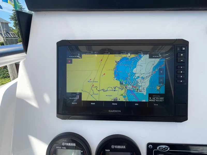 Slide: The Image of Garmin navigation display on 2023 Sea Fox 248 Commander boat dashboard. - 11