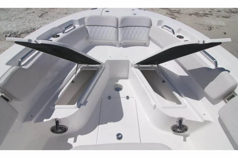 Slide: The Image of Manufacturer Provided Image: 2023 Sea Fox 248 Commander boat with open storage compartments. - 6