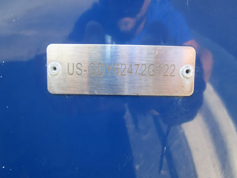 Slide: The Image of Metallic identification plate on a 2022 Hurricane SS 185 boat. - 13