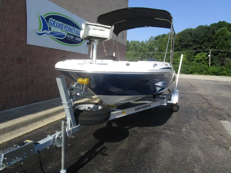 Slide: The Image of 2022 Hurricane SS 185 boat on trailer at Grand Pointe Marina. - 8