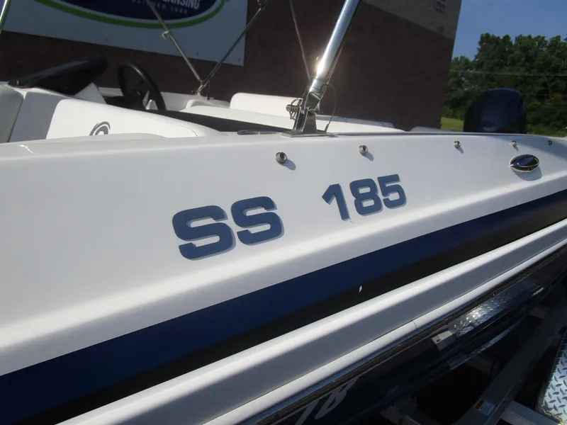 Slide: The Image of 2022 Hurricane SS 185 boat, close-up view of model name on hull. - 9