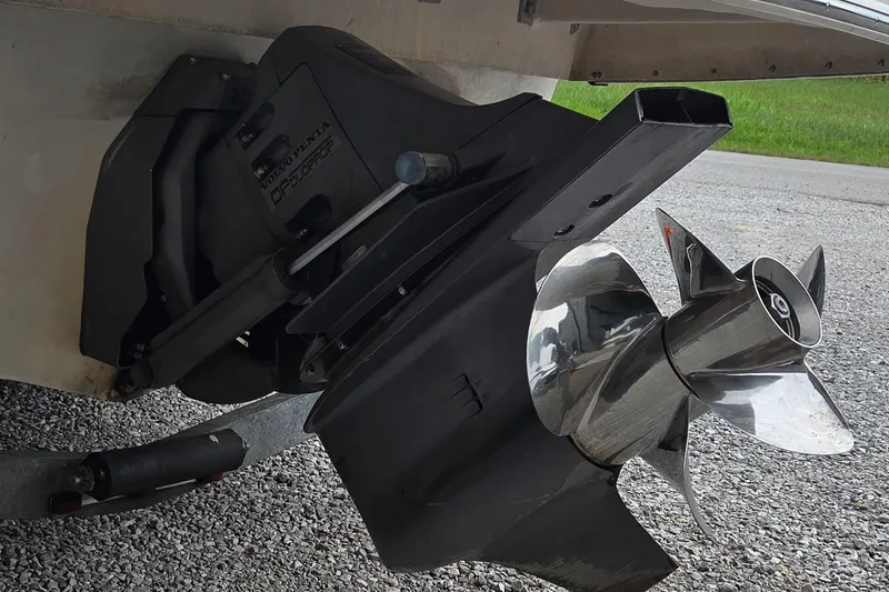 Slide: The Image of Close-up of a 2004 Monterey 233 Explorer boat's Volvo Penta Duoprop outdrive. - 12