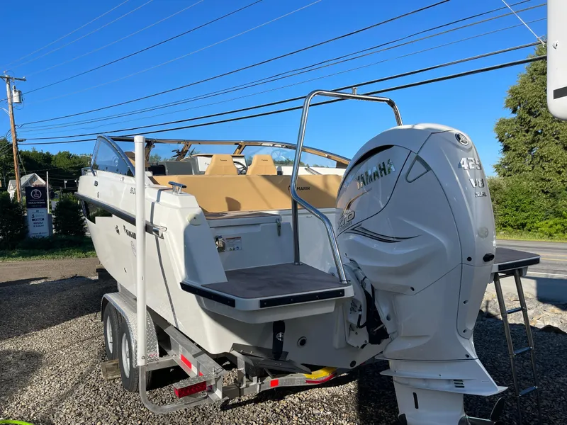 Slide: The Image of 2023 Yamarin 88 DC boat with Yamaha 425 V8 engine on trailer. - 4