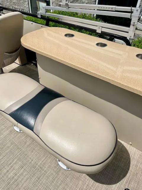 Slide: The Image of 2012 Bentley Pontoons 250/253 Party Cruise interior with seating and table. - 13