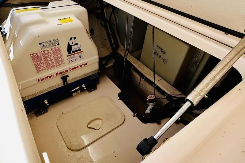 Slide: The Image of 2012 Grady-White Canyon 366 boat with Fischer Panda generator in engine compartment. - 17