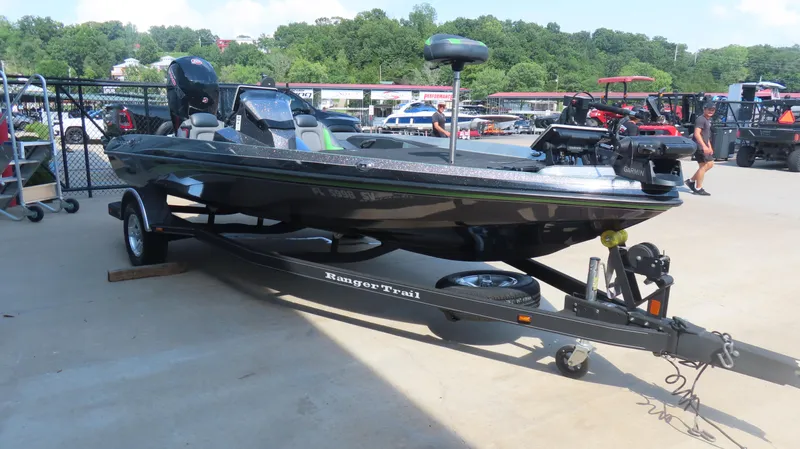 Slide: The Image of 2019 Ranger Z185 boat on trailer in outdoor dealership setting. - 3