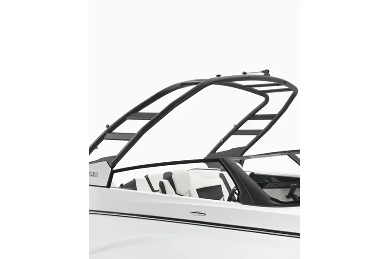 Slide: The Image of 2025 Yamaha Boats 222S, sleek design with modern seating and stylish black framework. - 5