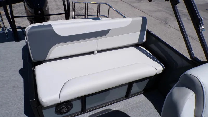 Slide: The Image of 2025 Godfrey Sweetwater 2486 SFLC boat with comfortable seating and modern design. - 10