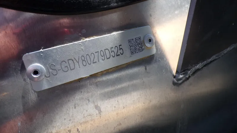 Slide: The Image of Hull identification number on a 2025 Godfrey Sweetwater 2486 SFLC boat. - 24