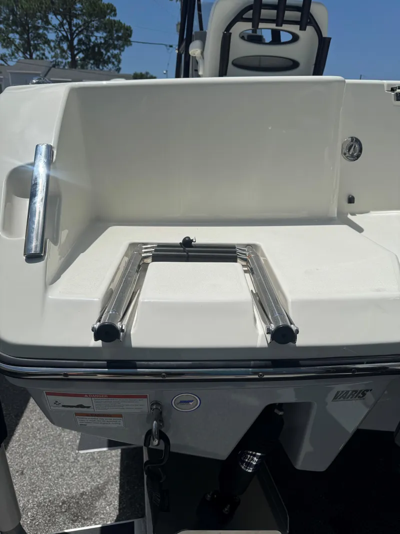 Slide: The Image of 2023 Pathfinder 2700 Open boat stern with ladder and seating area. - 8