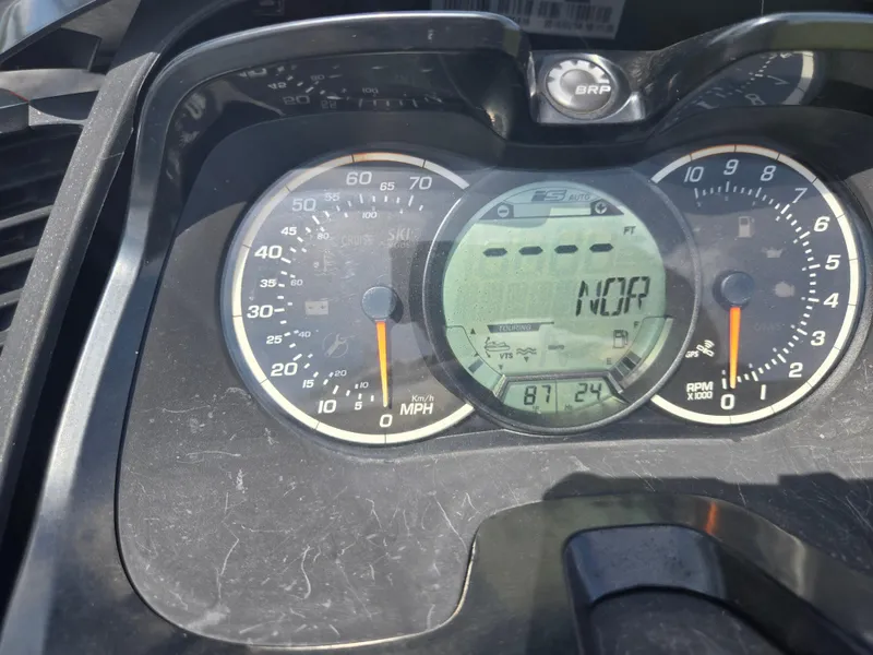 Slide: The Image of 2016 Sea-Doo GTX Limited iS 260 dashboard displaying speedometer and digital screen. - 9
