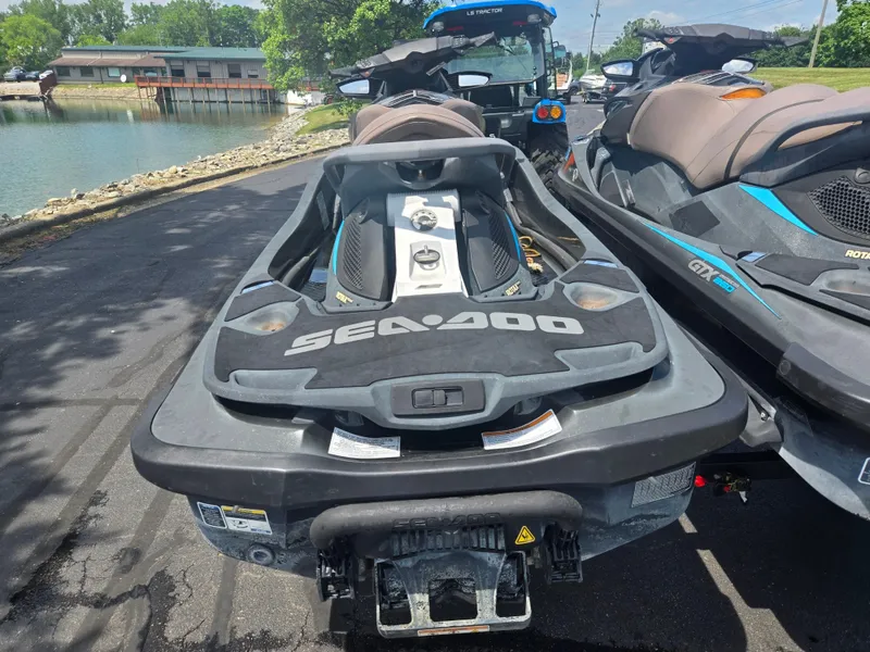 Slide: The Image of 2016 Sea-Doo GTX Limited iS 260 jet ski on trailer by lakeside. - 2