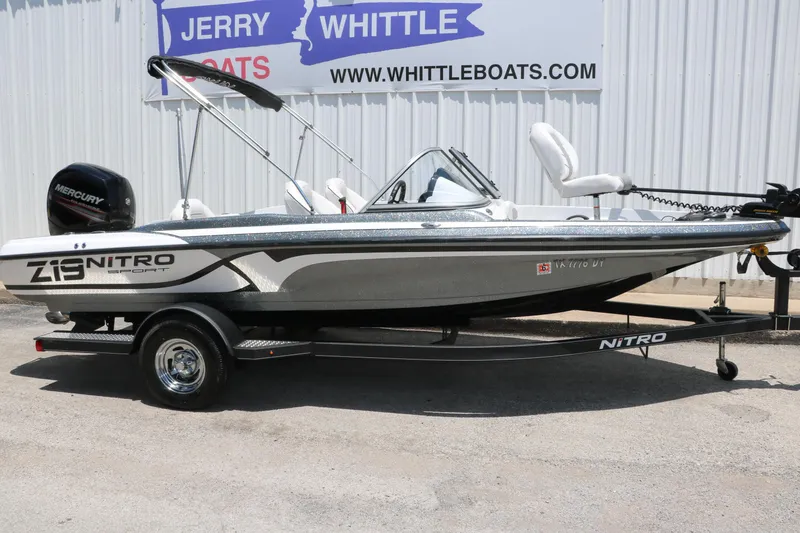 Slide: The Image of 2017 Nitro Z19 Sport boat with Mercury engine, displayed at Jerry Whittle Boats. - 26