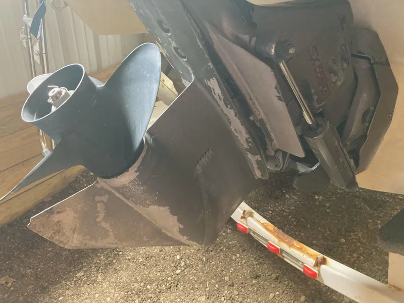 Slide: The Image of Close-up of a 1996 Regal 7.0 SE boat propeller and outdrive. - 3