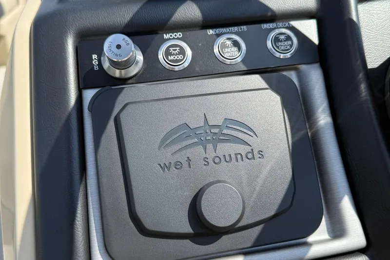 Slide: The Image of Control panel of 2025 Berkshire 23CL STS 3.0 with Wet Sounds audio system. - 12