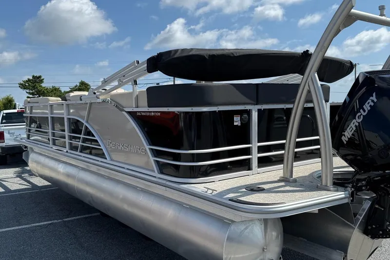 Slide: The Image of 2025 Berkshire 23CL STS 3.0 pontoon boat with Mercury engine, saltwater edition. - 6