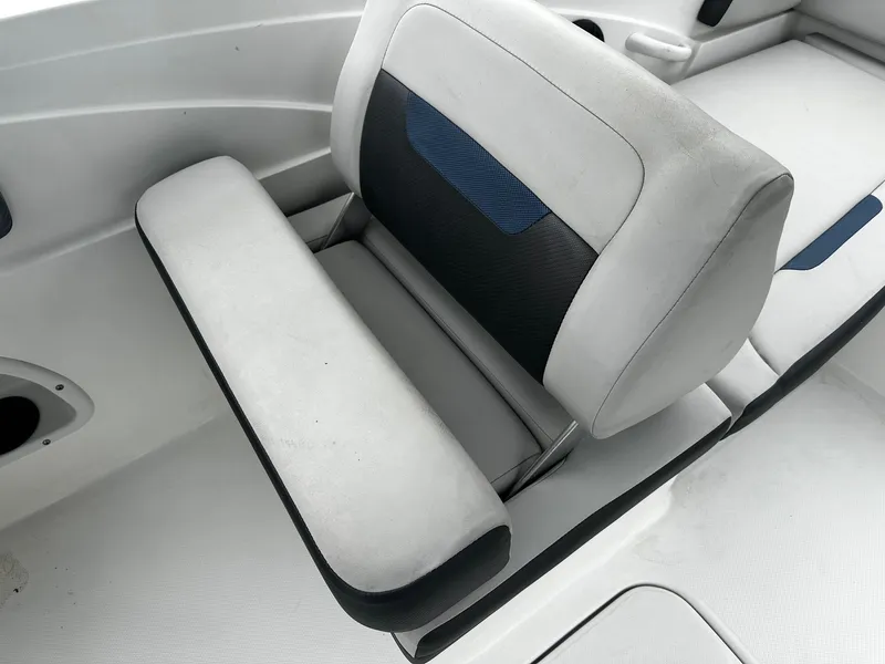 Slide: The Image of 2021 Godfrey Hurricane 205SS boat seat, white and black upholstery, modern design. - 5