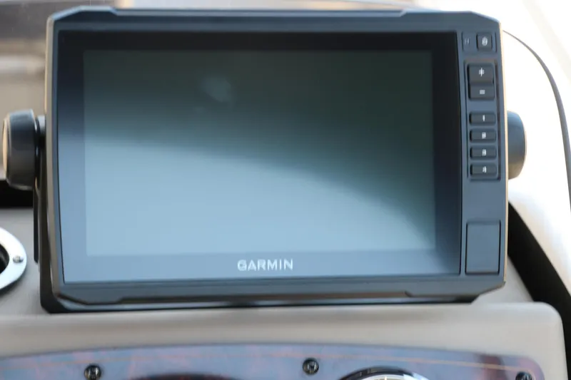 Slide: The Image of Garmin display on 2021 Sun Tracker Bass Buggy 16 XL boat dashboard. - 25