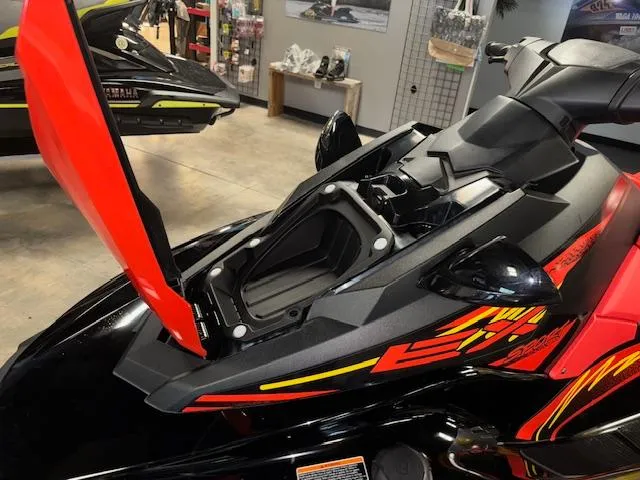 Slide: The Image of 2021 Yamaha WaveRunner EX Sport with open storage compartment in showroom. - 14