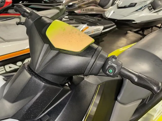 Slide: The Image of 2023 Yamaha WaveRunner EX Sport handlebar and controls, close-up view. - 12