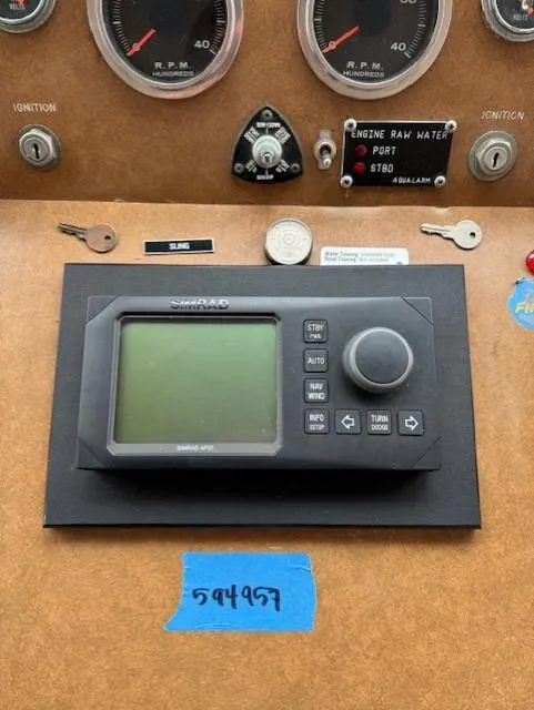 Slide: The Image of Control panel of a 1978 Hatteras 58 Cockpit Motor Yacht with navigation system. - 14