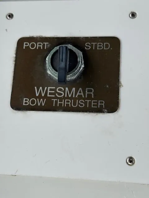Slide: The Image of Control panel for Wesmar bow thruster on 1978 Hatteras 58 Cockpit Motor Yacht. - 49