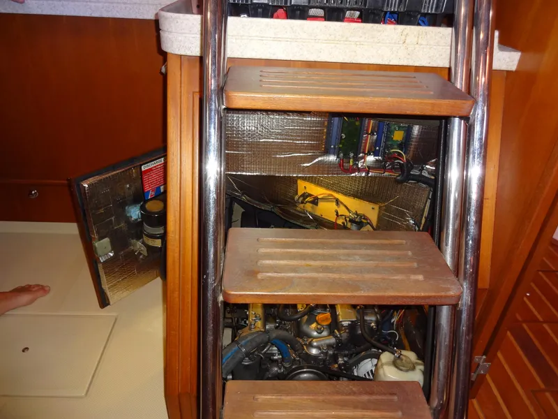 Slide: The Image of companion way steps with engine visible - 149