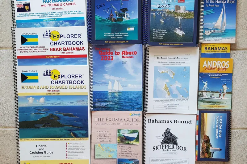Slide: The Image of Nautical guides and chartbooks for Bahamas and Florida, featuring maps and sailing information. - 171